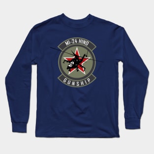 MI-24 Hind Helicopter Gunship Long Sleeve T-Shirt